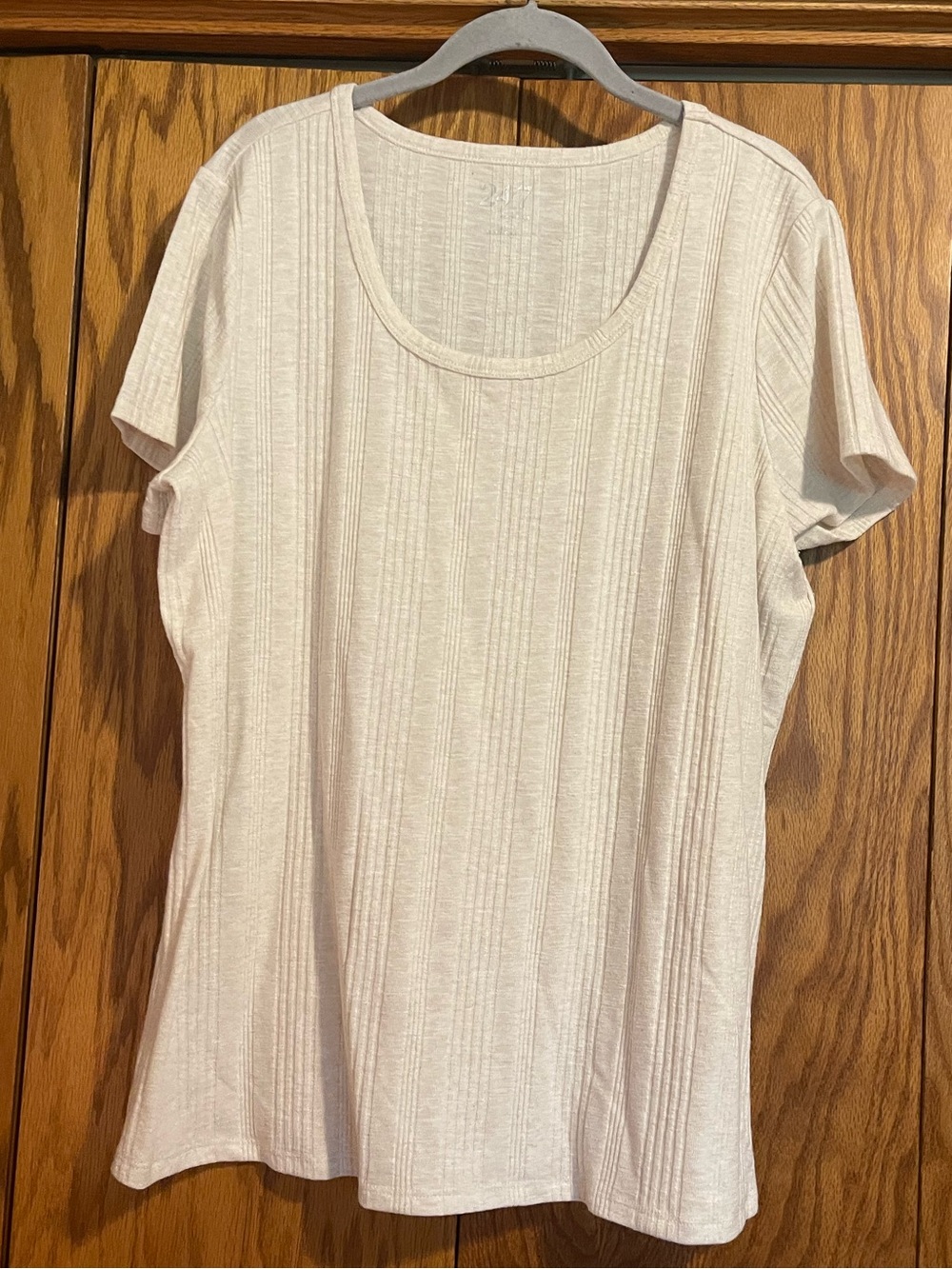 Women's Short-Sleeve Scoop Neck Top - Cream